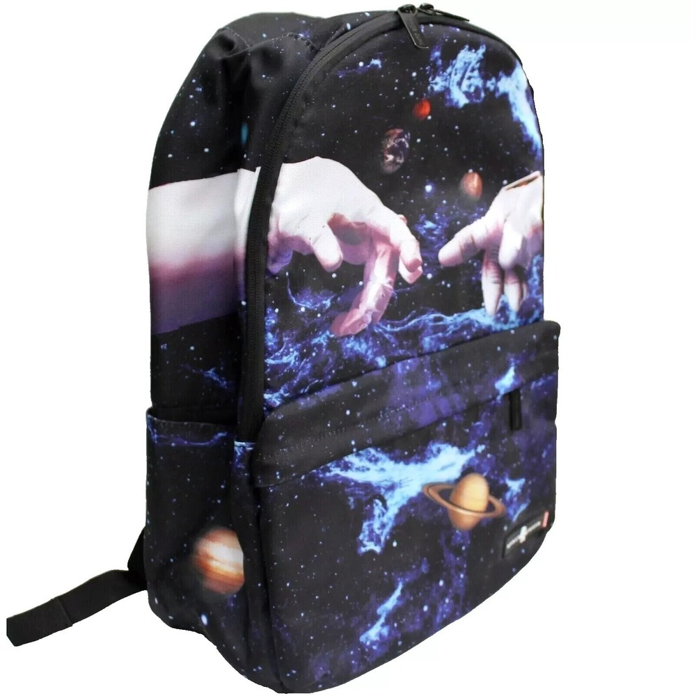 Space Junk Astronaut Hands Galaxy Starry Night OUTER SPACE Large 18" Backpack